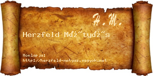 Herzfeld Mátyás névjegykártya